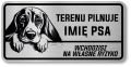 Uwaga pies tabliczka 20x10 Beagle imię psa
