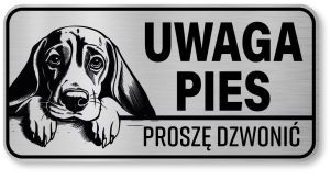 Uwaga pies tabliczka 20x10 Beagle