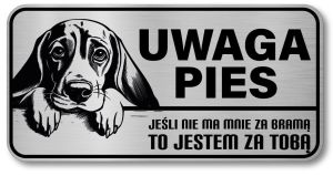 Uwaga pies tabliczka 20x10 Beagle