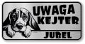 Uwaga pies tabliczka 20x10 Beagle z imieniem psa