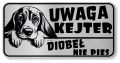 Uwaga pies tabliczka 20x10 Beagle z imieniem psa