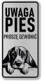 Uwaga pies tabliczka 20x10 Beagle z imieniem psa