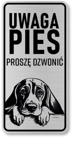 Uwaga pies tabliczka 20x10 Beagle z imieniem psa