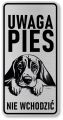 Uwaga pies tabliczka 20x10 Beagle z imieniem psa