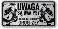Tabliczka ostrzegawcza - Uwaga pies BULDOG FRANCUSKI 2 psy