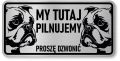 Tabliczka ostrzegawcza - Uwaga pies BULDOG FRANCUSKI 2 psy