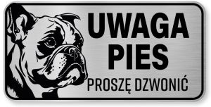 Tabliczka ostrzegawcza - Uwaga pies BULDOG FRANCUSKI