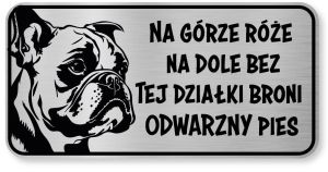Tabliczka ostrzegawcza - Uwaga pies BULDOG FRANCUSKI śmieszna