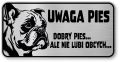 Tabliczka ostrzegawcza - Uwaga pies BULDOG FRANCUSKI
