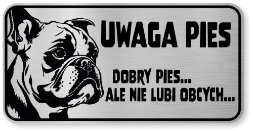 Tabliczka ostrzegawcza - Uwaga pies BULDOG FRANCUSKI