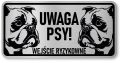 Tabliczka ostrzegawcza - Uwaga pies BULDOG FRANCUSKI 2 psy