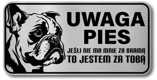 Tabliczka ostrzegawcza - Uwaga pies BULDOG FRANCUSKI