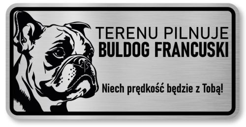 Tabliczka ostrzegawcza - Uwaga pies BULDOG FRANCUSKI