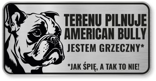 Tabliczka ostrzegawcza - Uwaga pies BULDOG FRANCUSKI śmieszna