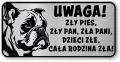 Tabliczka ostrzegawcza - Uwaga pies BULDOG FRANCUSKI śmieszna