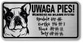 Tabliczka ostrzegawcza - Uwaga pies BULDOG FRANCUSKI śmieszna