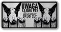Tabliczka ostrzegawcza - Uwaga pies BULTERIER 2 psy