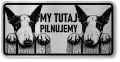 Tabliczka ostrzegawcza - Uwaga pies BULTERIER 2 psy