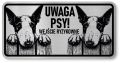 Tabliczka ostrzegawcza - Uwaga pies BULTERIER 2 psy