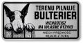 Tabliczka ostrzegawcza - Uwaga pies BULTERIER