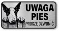 Tabliczka ostrzegawcza - Uwaga pies BULTERIER