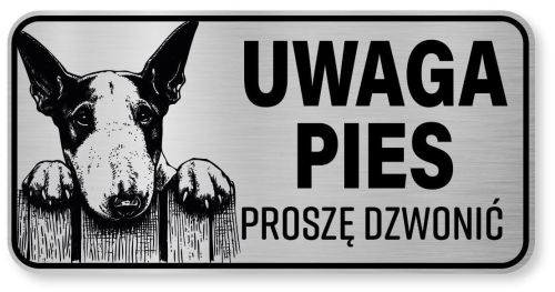 Tabliczka ostrzegawcza - Uwaga pies BULTERIER