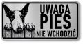 Tabliczka ostrzegawcza - Uwaga pies BULTERIER