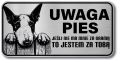 Tabliczka ostrzegawcza - Uwaga pies BULTERIER