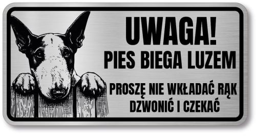 Tabliczka ostrzegawcza - Uwaga pies BULTERIER