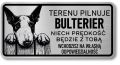 Tabliczka ostrzegawcza - Uwaga pies BULTERIER