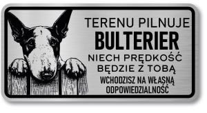 Tabliczka ostrzegawcza - Uwaga pies BULTERIER