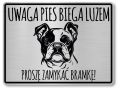 Tabliczka ostrzegawcza - Uwaga pies BULDOG FRANCUSKI
