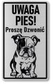 Tabliczka ostrzegawcza - Uwaga pies BULDOG FRANCUSKI