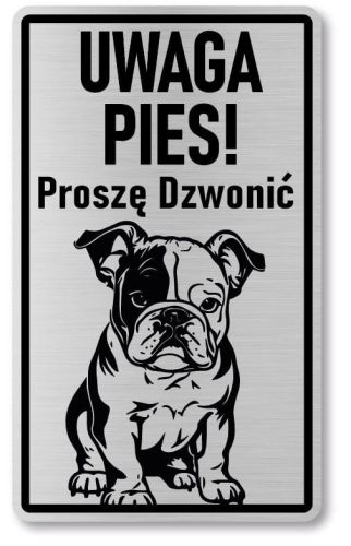Tabliczka ostrzegawcza - Uwaga pies BULDOG FRANCUSKI