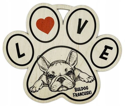 Tabliczka dekoracyjna - łapka psa Buldog Francuski