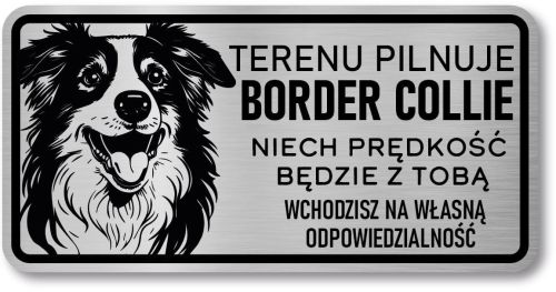 Tabliczka ostrzegawcza - Uwaga pies Border Collie