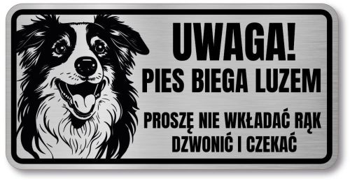 Tabliczka ostrzegawcza - Uwaga pies Border Collie