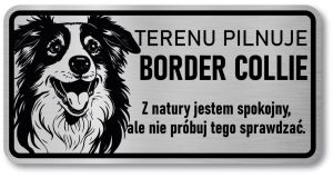 Tabliczka ostrzegawcza - Uwaga pies Border Collie