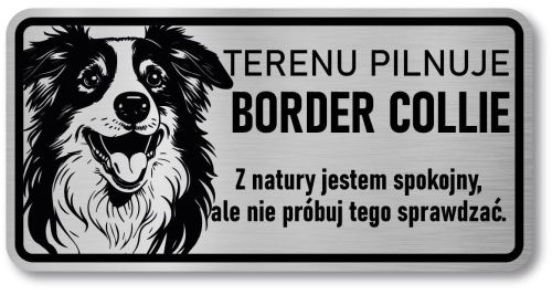 Tabliczka ostrzegawcza - Uwaga pies Border Collie