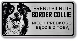 Tabliczka ostrzegawcza - Uwaga pies Border Collie