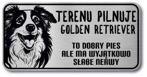 Tabliczka ostrzegawcza - Uwaga pies Border Collie