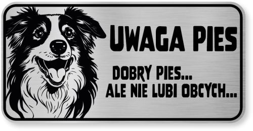 Tabliczka ostrzegawcza - Uwaga pies Border Collie