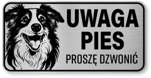 Tabliczka ostrzegawcza - Uwaga pies Border Collie