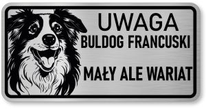 Tabliczka ostrzegawcza - Uwaga pies Border Collie