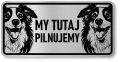 Tabliczka ostrzegawcza - Uwaga pies Border Collie 2 psy