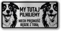 Tabliczka ostrzegawcza - Uwaga pies Border Collie 2 psy