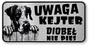 Tabliczka ostrzegawcza - Uwaga pies DOG NIEMIECKI kejter