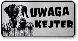 Tabliczka ostrzegawcza - Uwaga pies DOG NIEMIECKI kejter