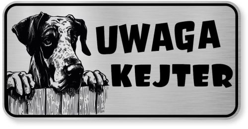 Tabliczka ostrzegawcza - Uwaga pies DOG NIEMIECKI kejter