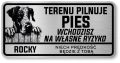 Tabliczka ostrzegawcza - Uwaga pies DOG NIEMIECKI z imieniem